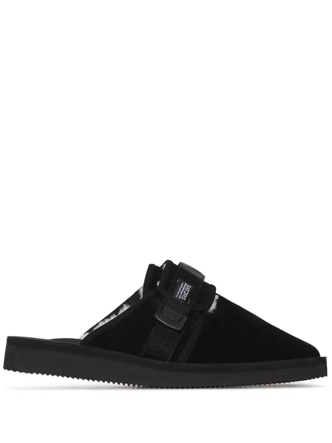 Suicoke Suicoke Zavo shearling-trim slippers - Blackの商品画像