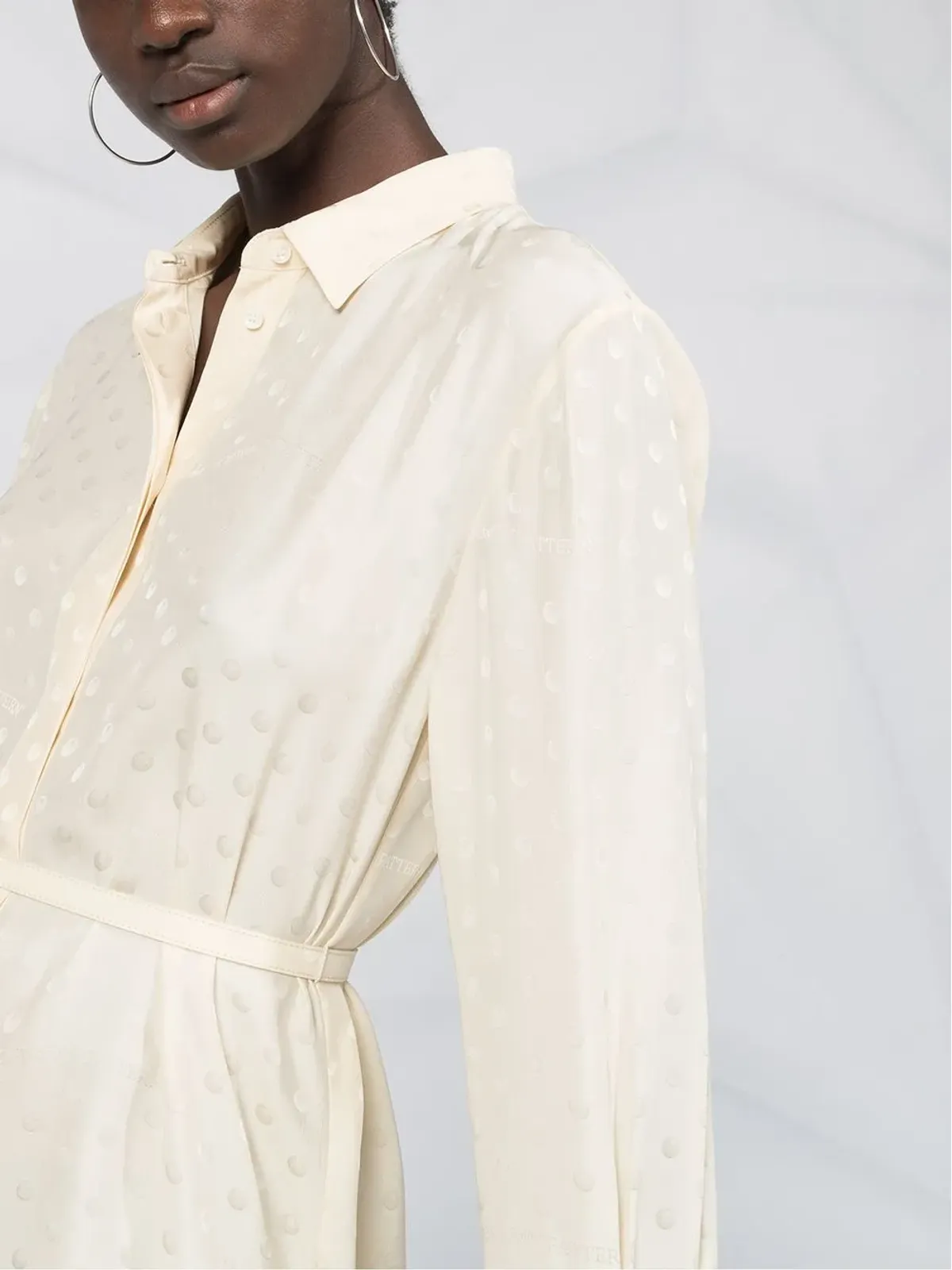 Off-White アシンメトリック・ラッフルシャツドレス - 画像5