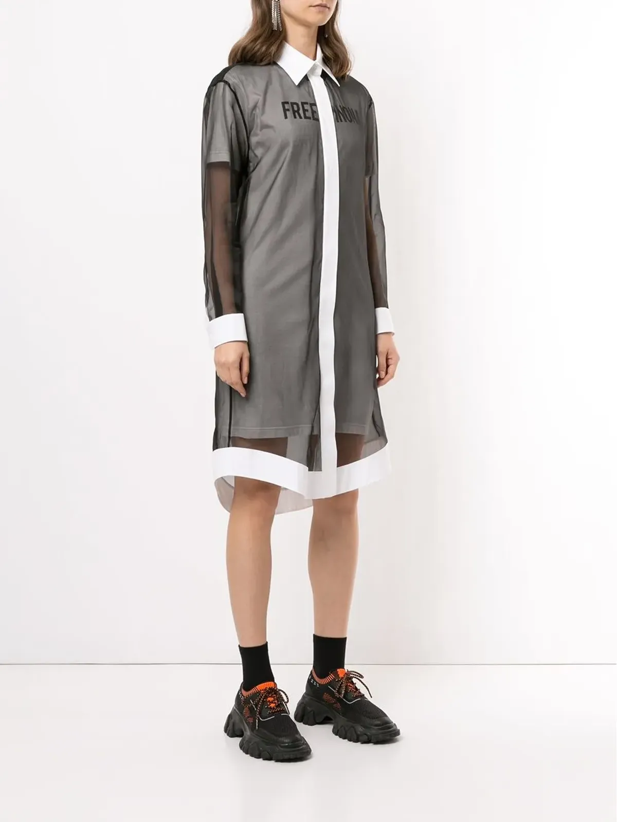 Off-White フリー Winonaプリント シャツドレス - ブラック - 画像3