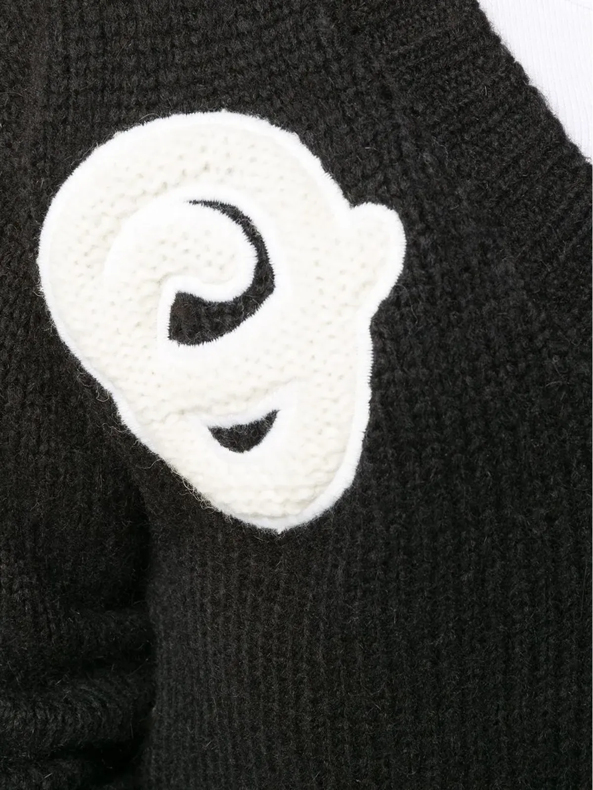 Off-White アップリケ付きアルパカとウール混紡ジャンパー - Black - 画像5