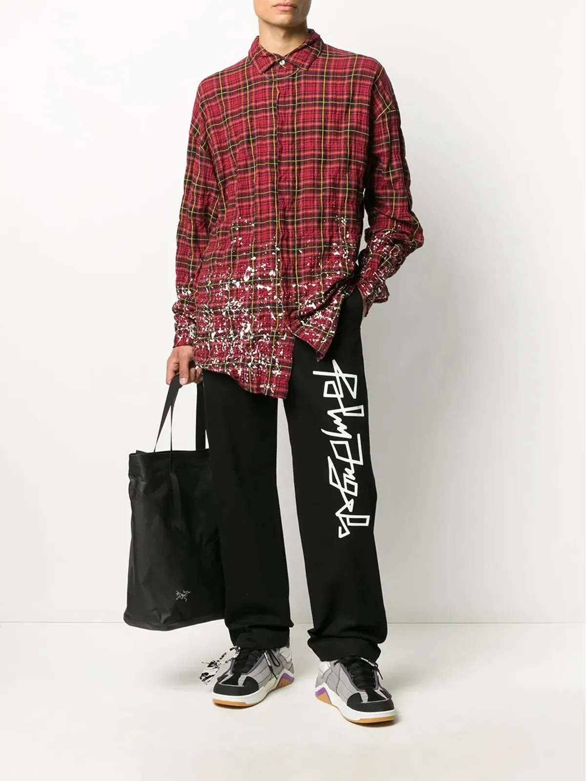 Palm Angels ペイント・スプラター・プリント・チェックシャツ - 画像2