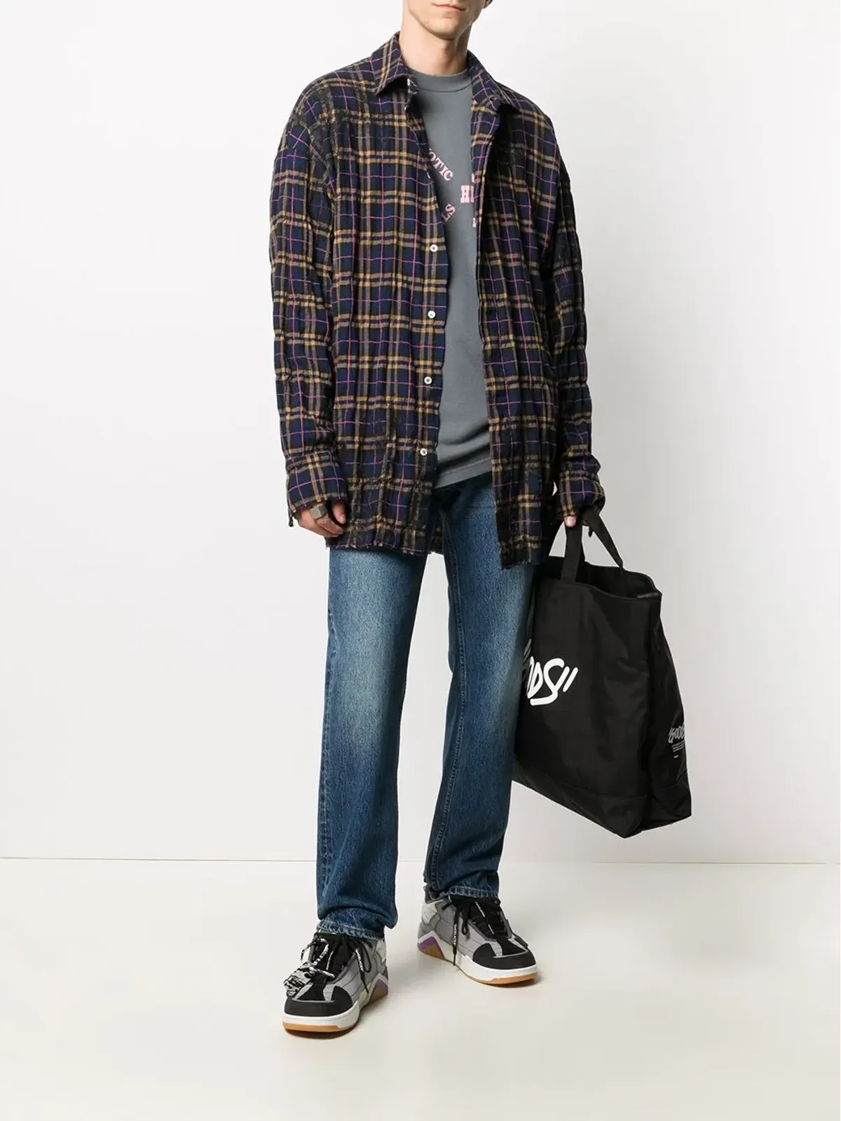 Palm Angels ロゴプリントチェック柄シャツ - 画像2