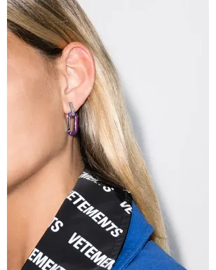 EÉRA 18Kホワイトゴールド Chiara ダイヤモンド装飾ピアス - シルバー - サムネイル4