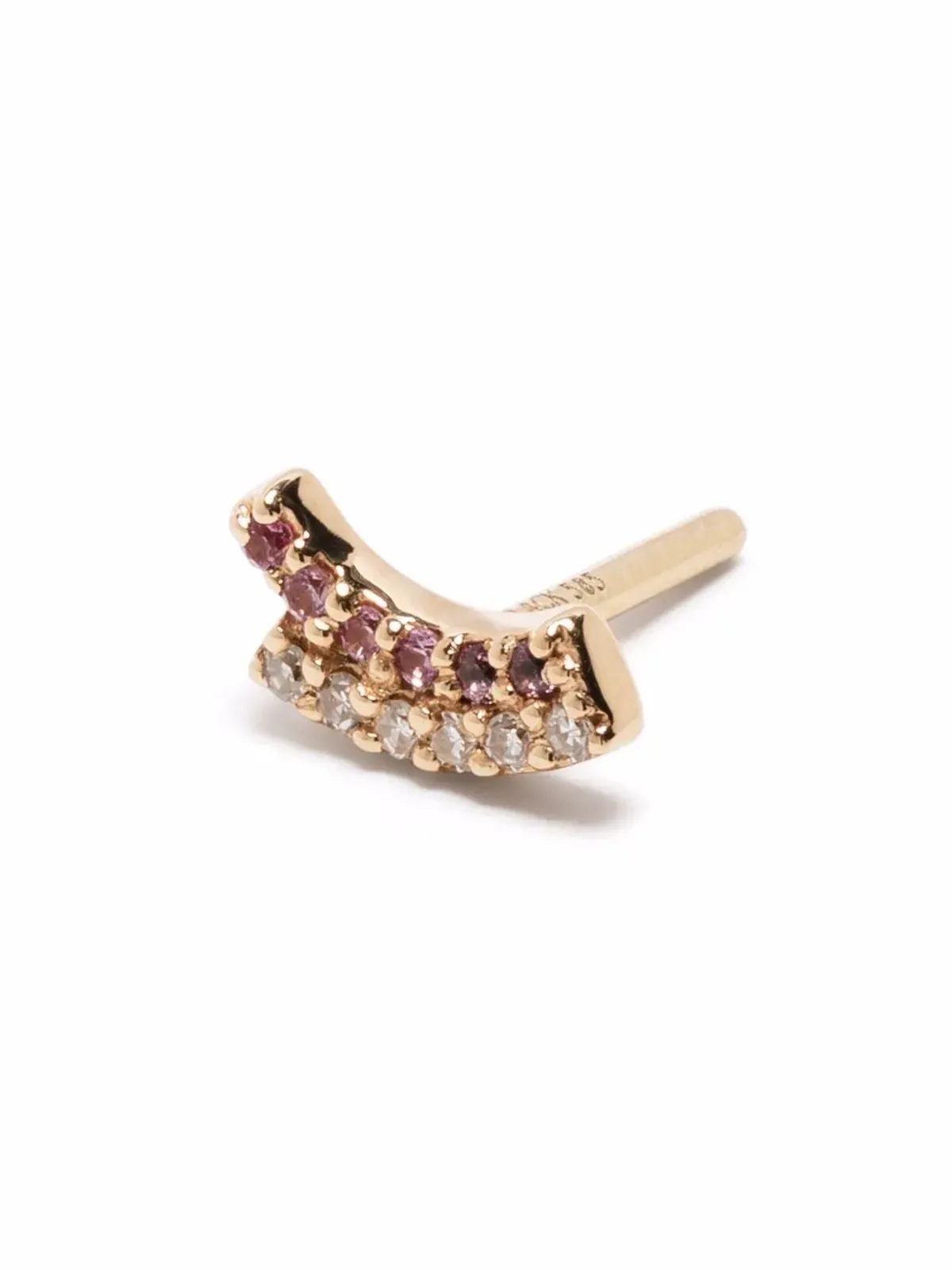 Maria Black 14kt yellow gold Rainbow pink sapphire and diamond stud - 画像3