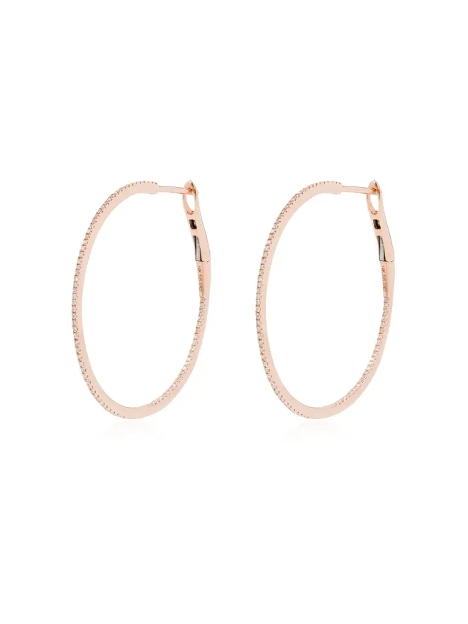 Dana Rebecca Designs Dana Rebecca Designs 14K ローズゴールド ダイヤモンド フープピアス - ピンクの商品画像