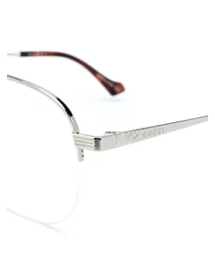 Gucci Eyewear ダブルブリッジ パイロットフレームメガネ - サムネイル3