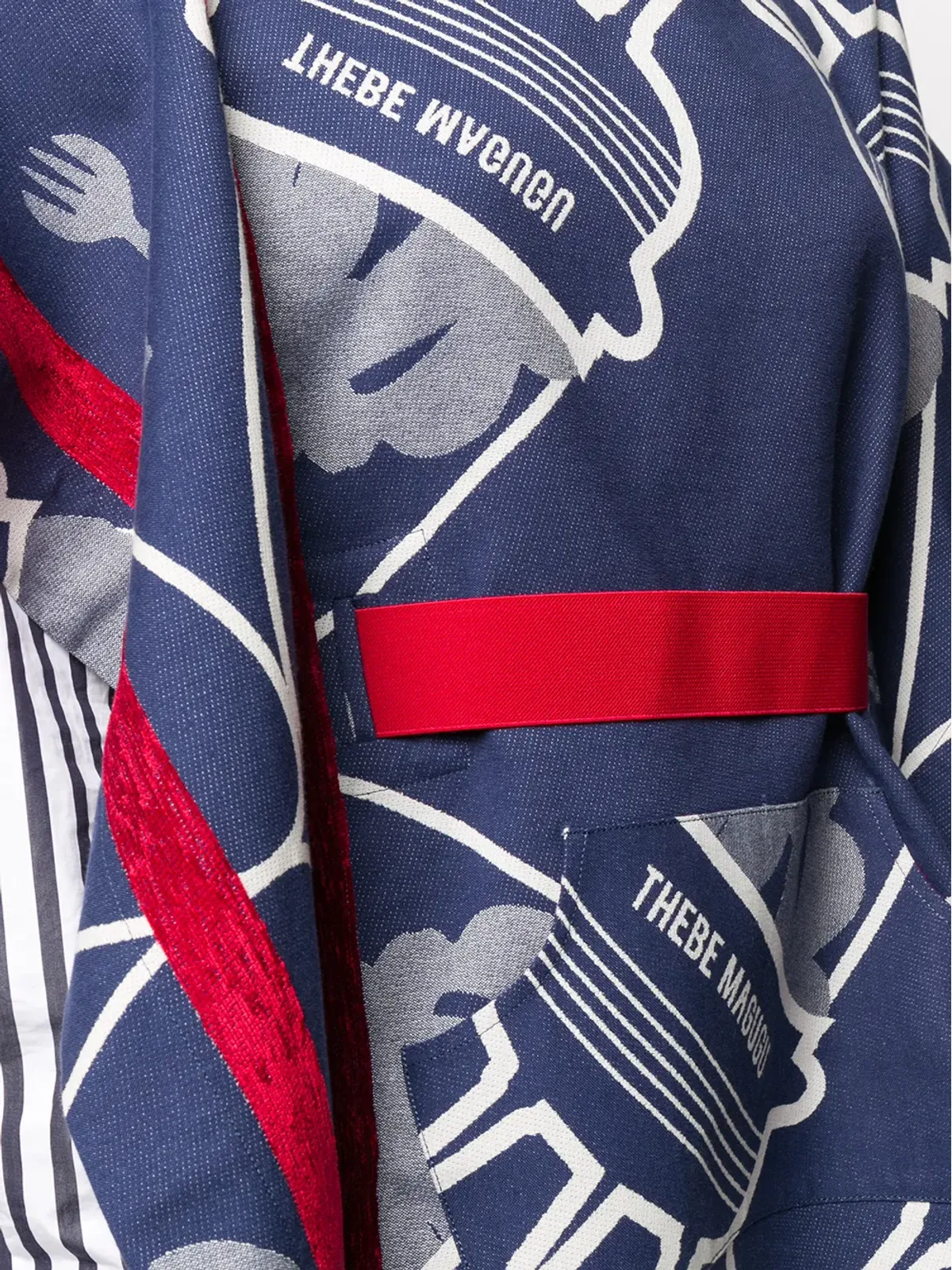 Thebe Magugu Basothoプリントケープ ブルー - 画像5