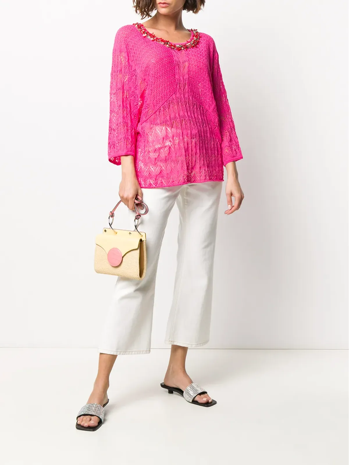Blumarine 装飾付きニットブラウス - 画像2
