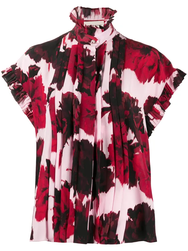 Alexandre Vauthier Alexandre Vauthier 花柄プリント フリルネック シャツの商品画像