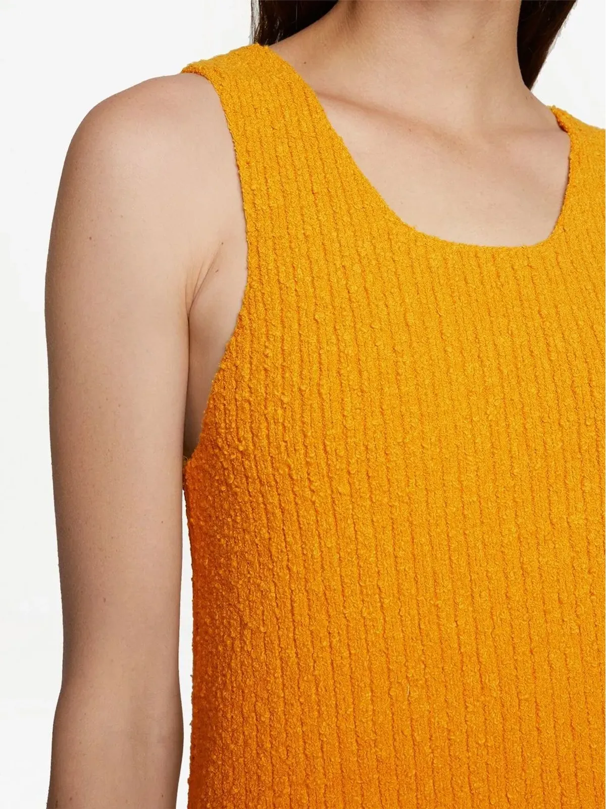 Proenza Schouler メランジブークレ編みニットタンクトップ（イエロー） - 画像5