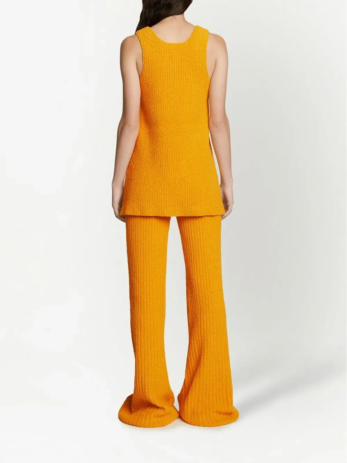 Proenza Schouler メランジブークレ編みニットタンクトップ（イエロー） - 画像4