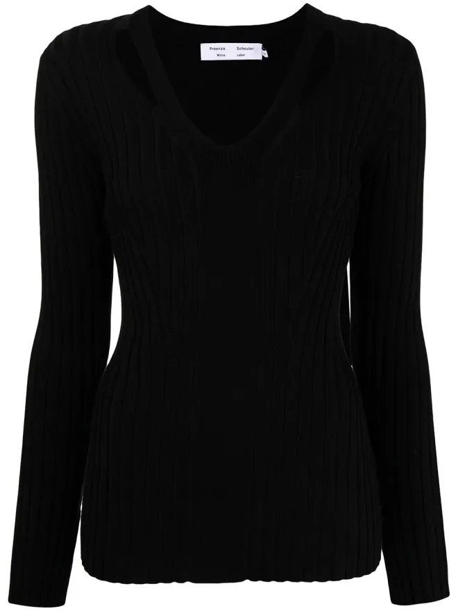 Proenza Schouler White Label Proenza Schouler White Label メリノリブ編みVネックジャンパーの商品画像