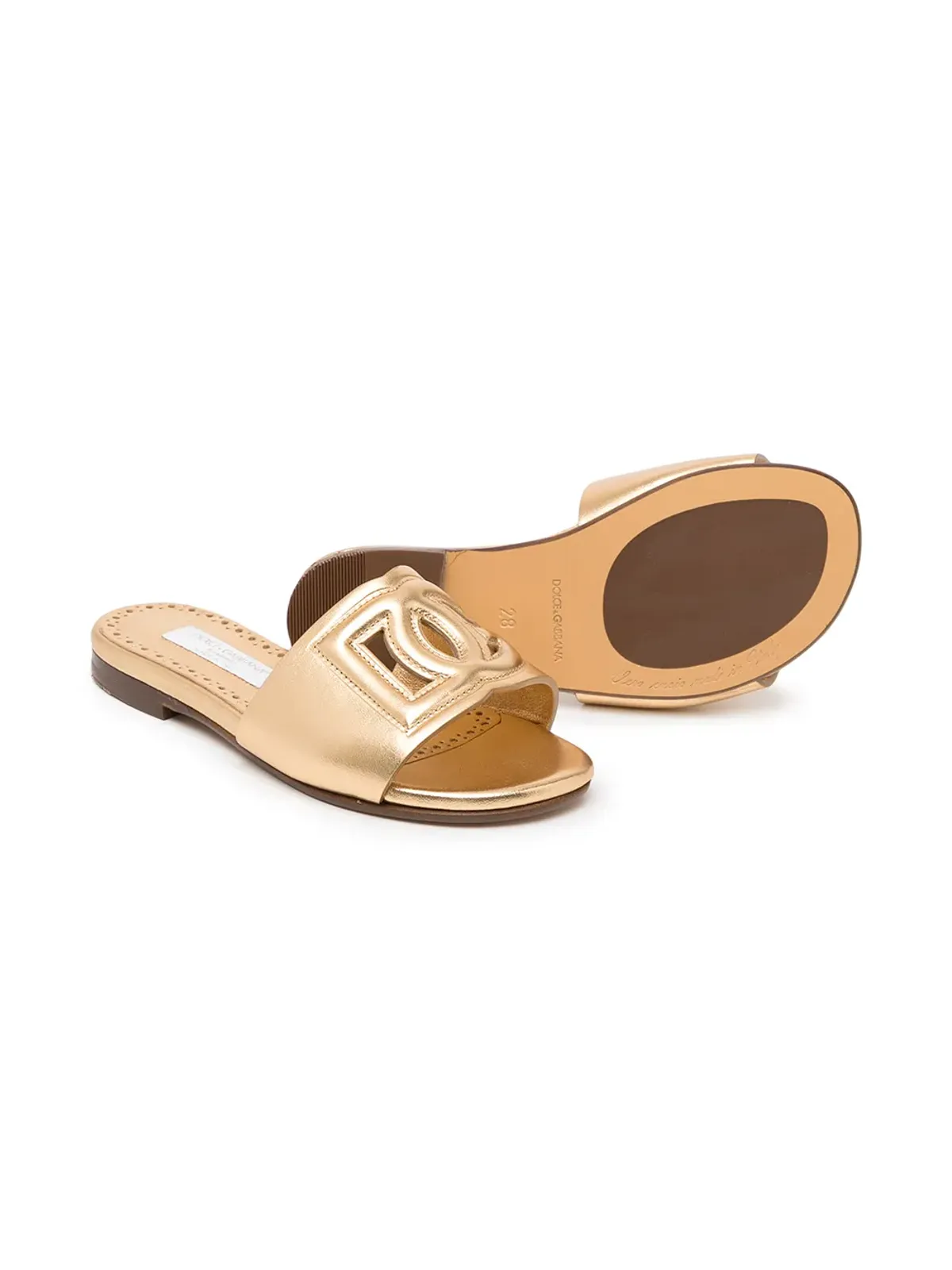 Dolce & Gabbana Kids DG-logo leather sandals - Gold - 画像2