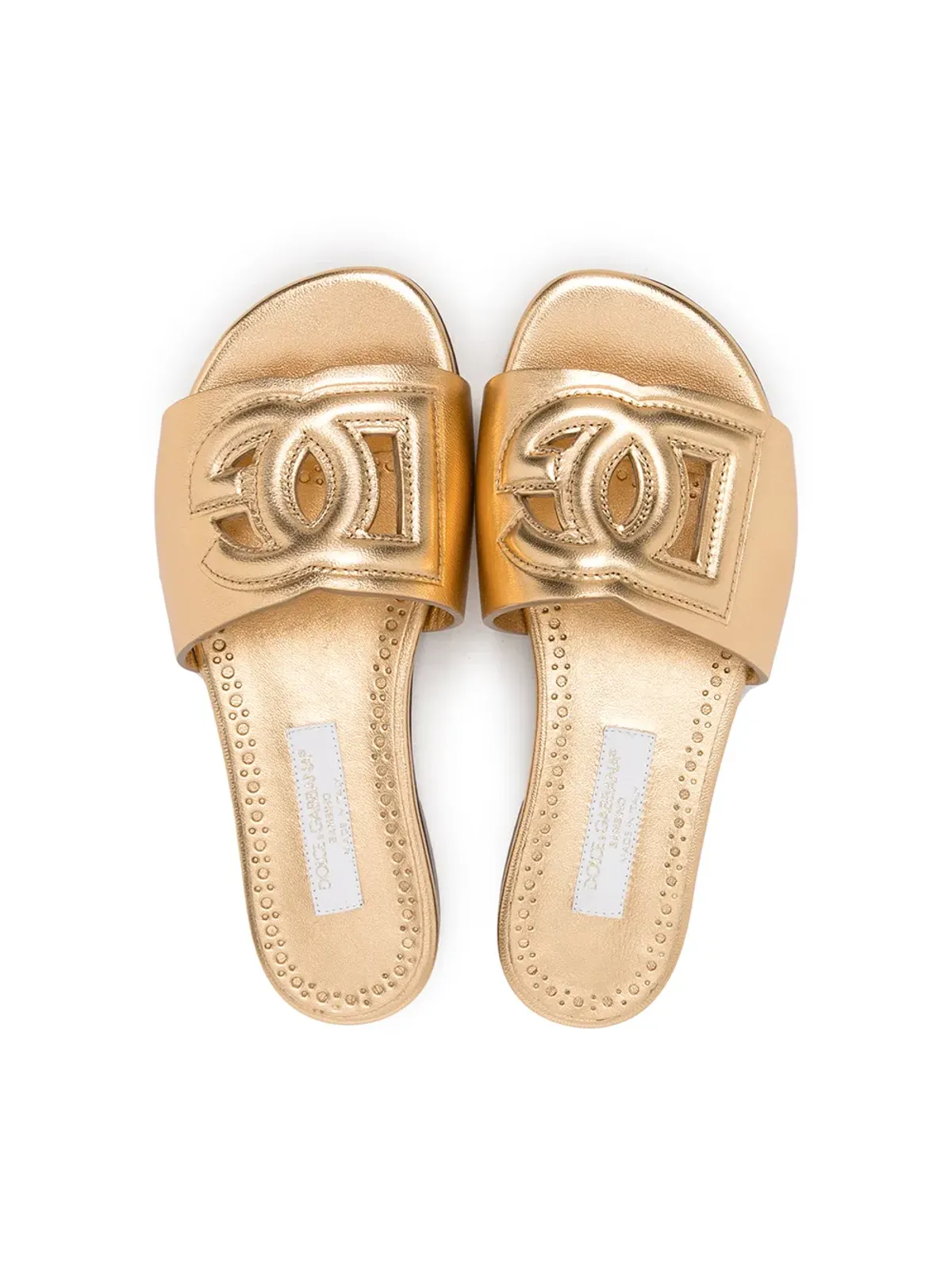 Dolce & Gabbana Kids DG-logo leather sandals - Gold - 画像3