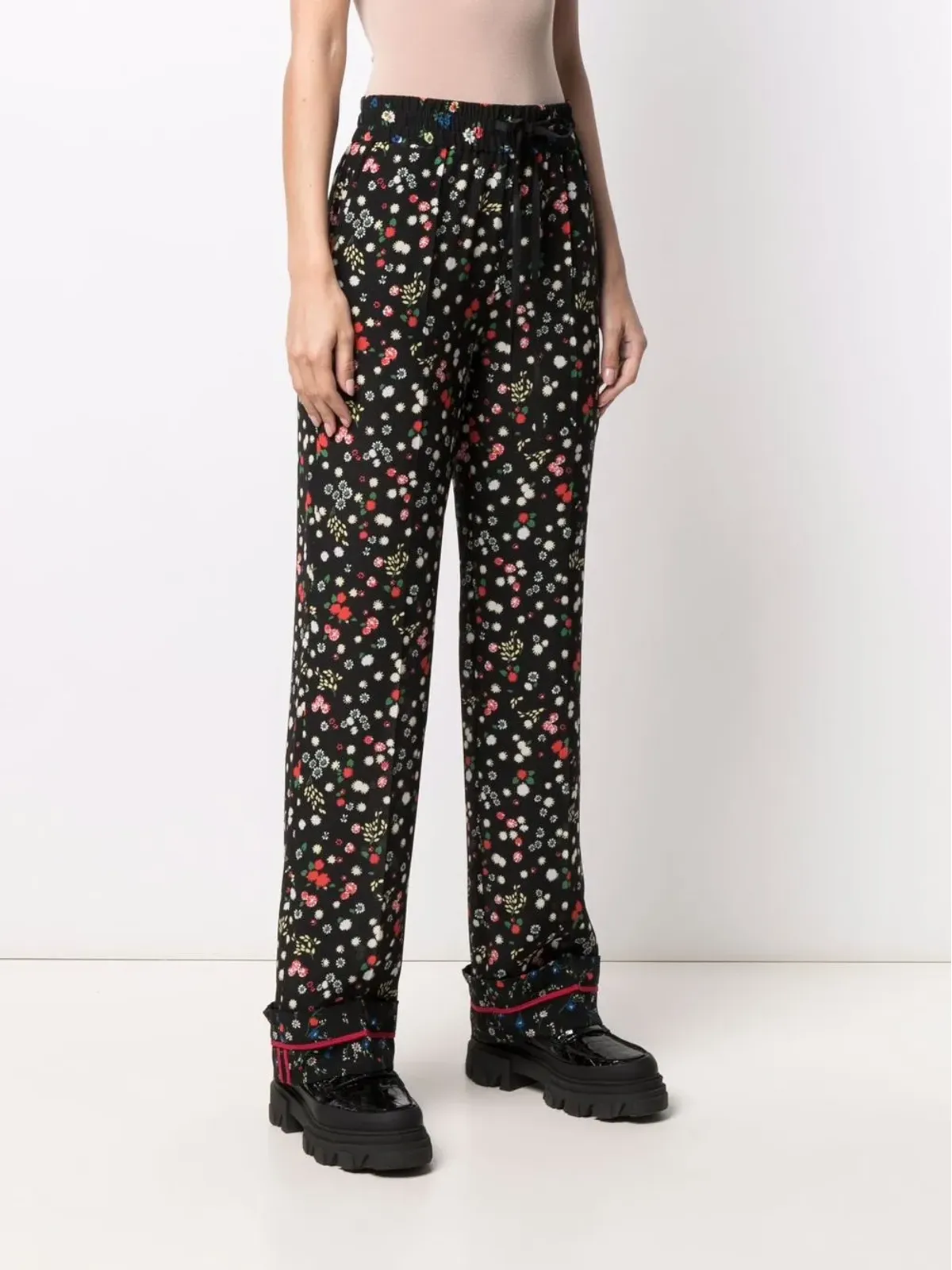 RED Valentino 花柄プリント ウエストゴムパンツ - 画像3