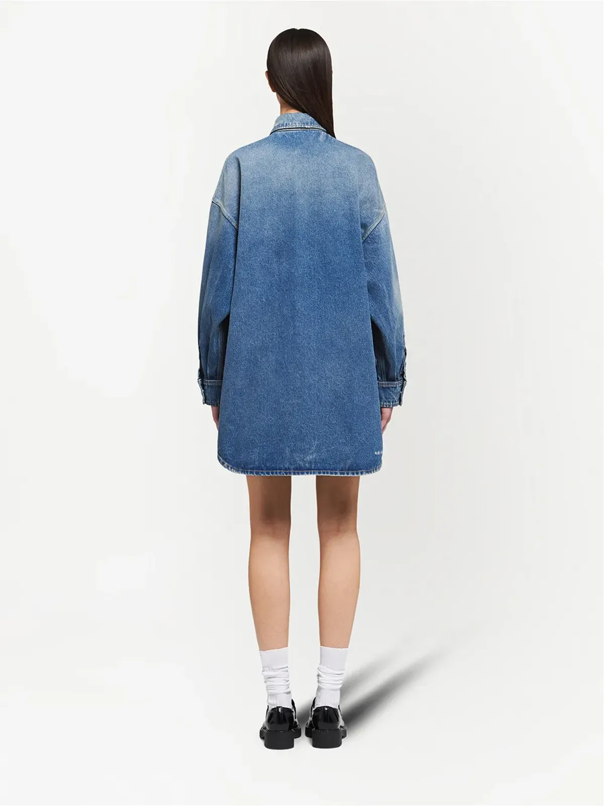 Prada triangle-logo デニムシャツ - 画像4