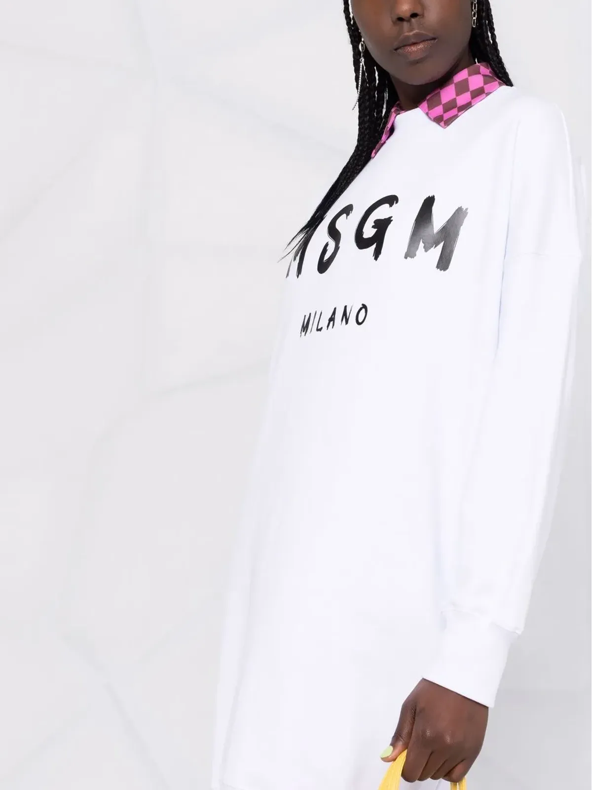 MSGM ロゴプリント コットン ジャンパードレス - 画像5