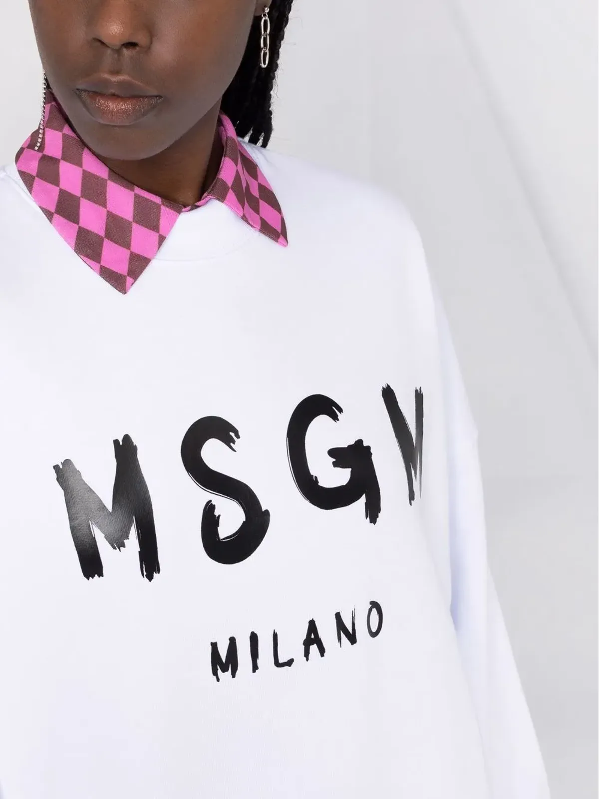 MSGM ロゴプリント コットン ジャンパードレス - 画像3