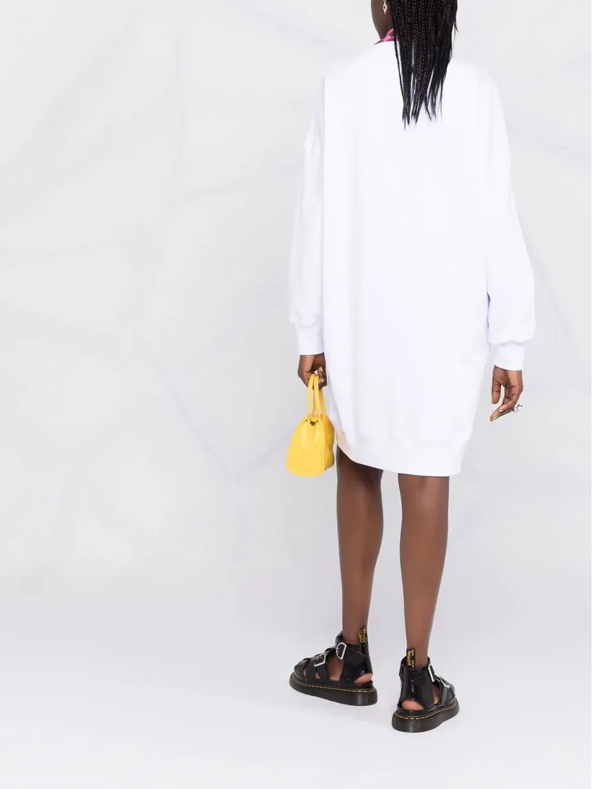 MSGM ロゴプリント コットン ジャンパードレス - 画像4