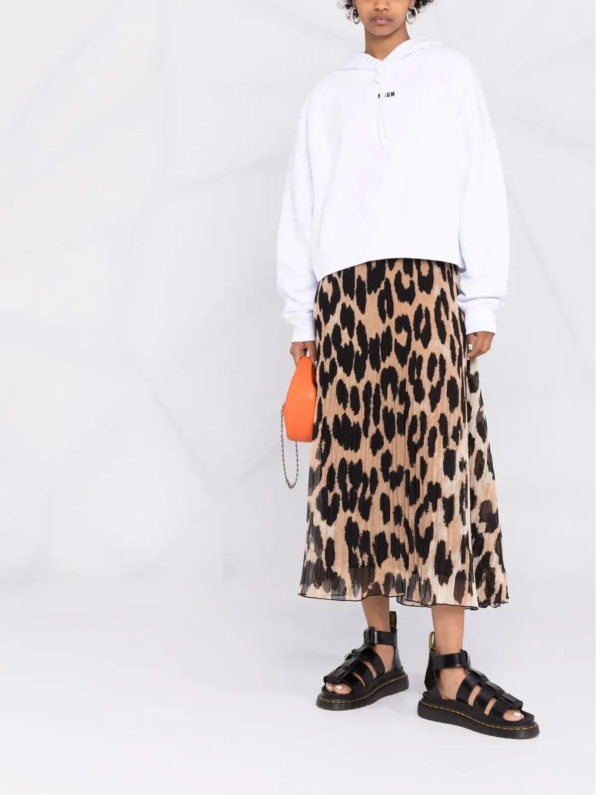MSGM ロゴプリント プルオーバーフーディ - 画像2
