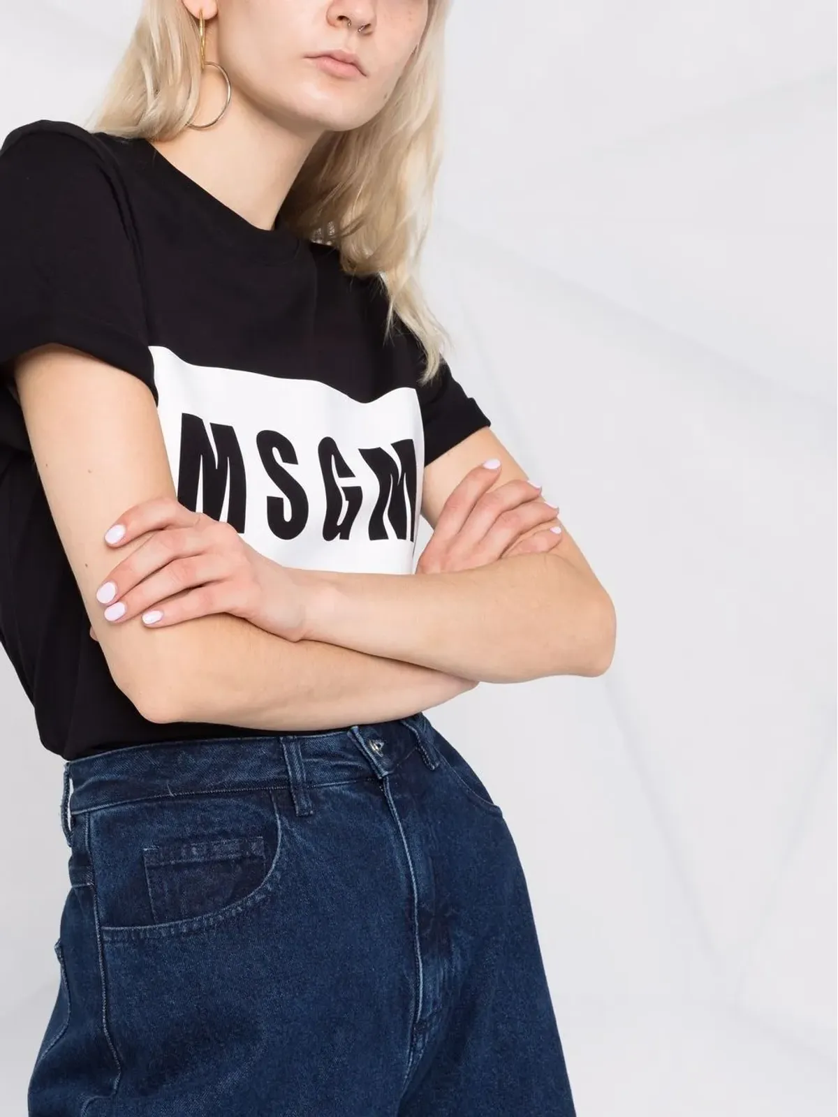 MSGM ロゴプリント コットン Tシャツ - 画像5