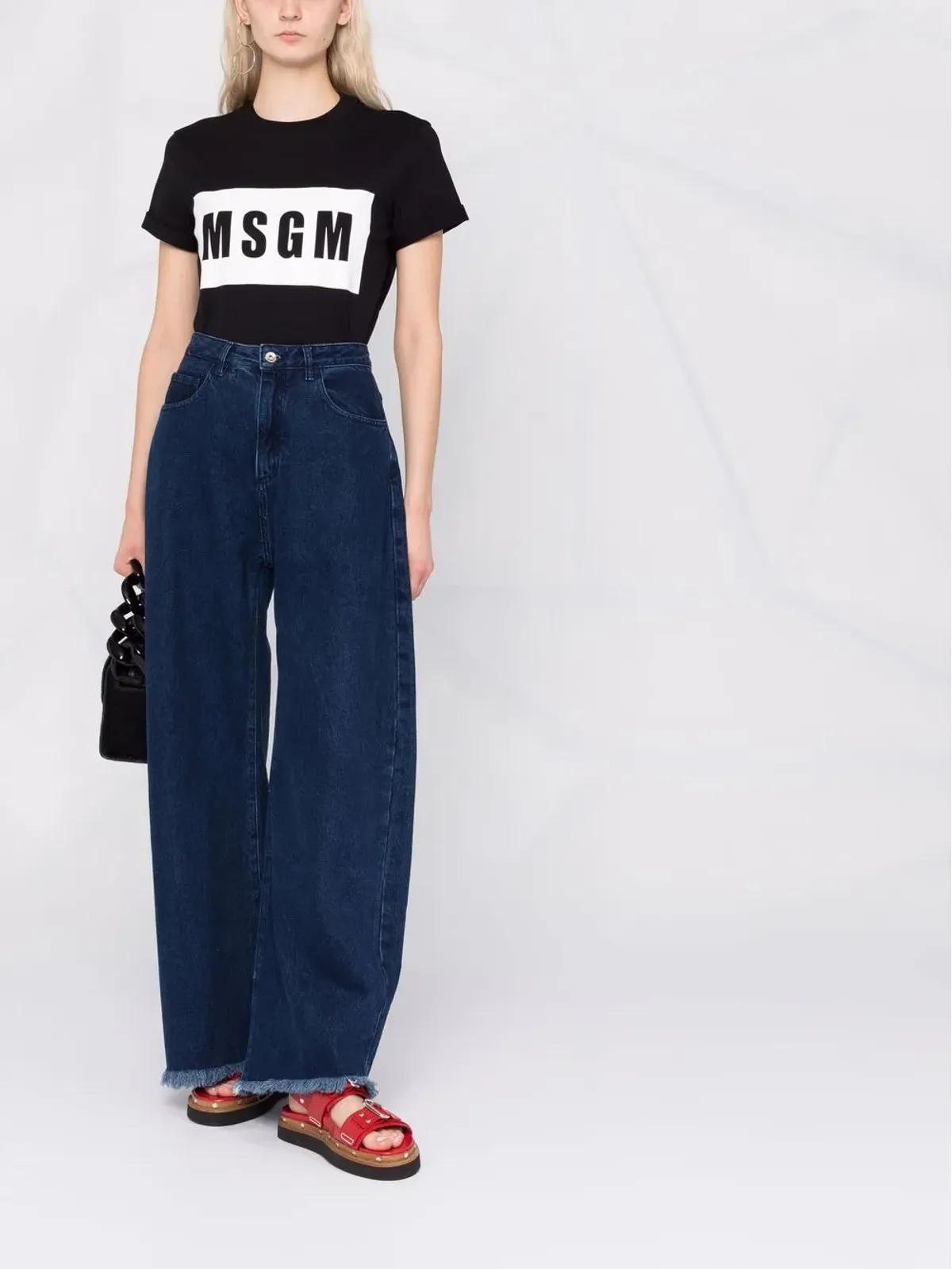MSGM ロゴプリント コットン Tシャツ - 画像2
