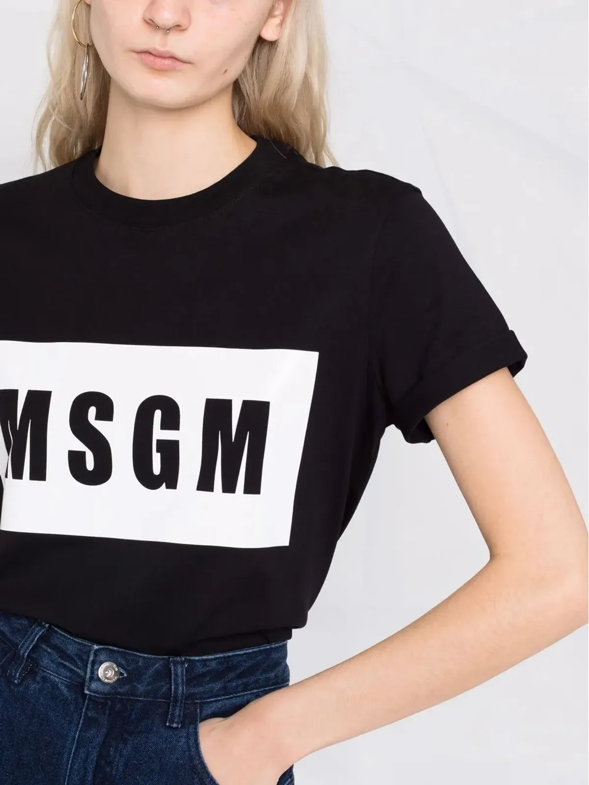 MSGM ロゴプリント コットン Tシャツ - 画像3