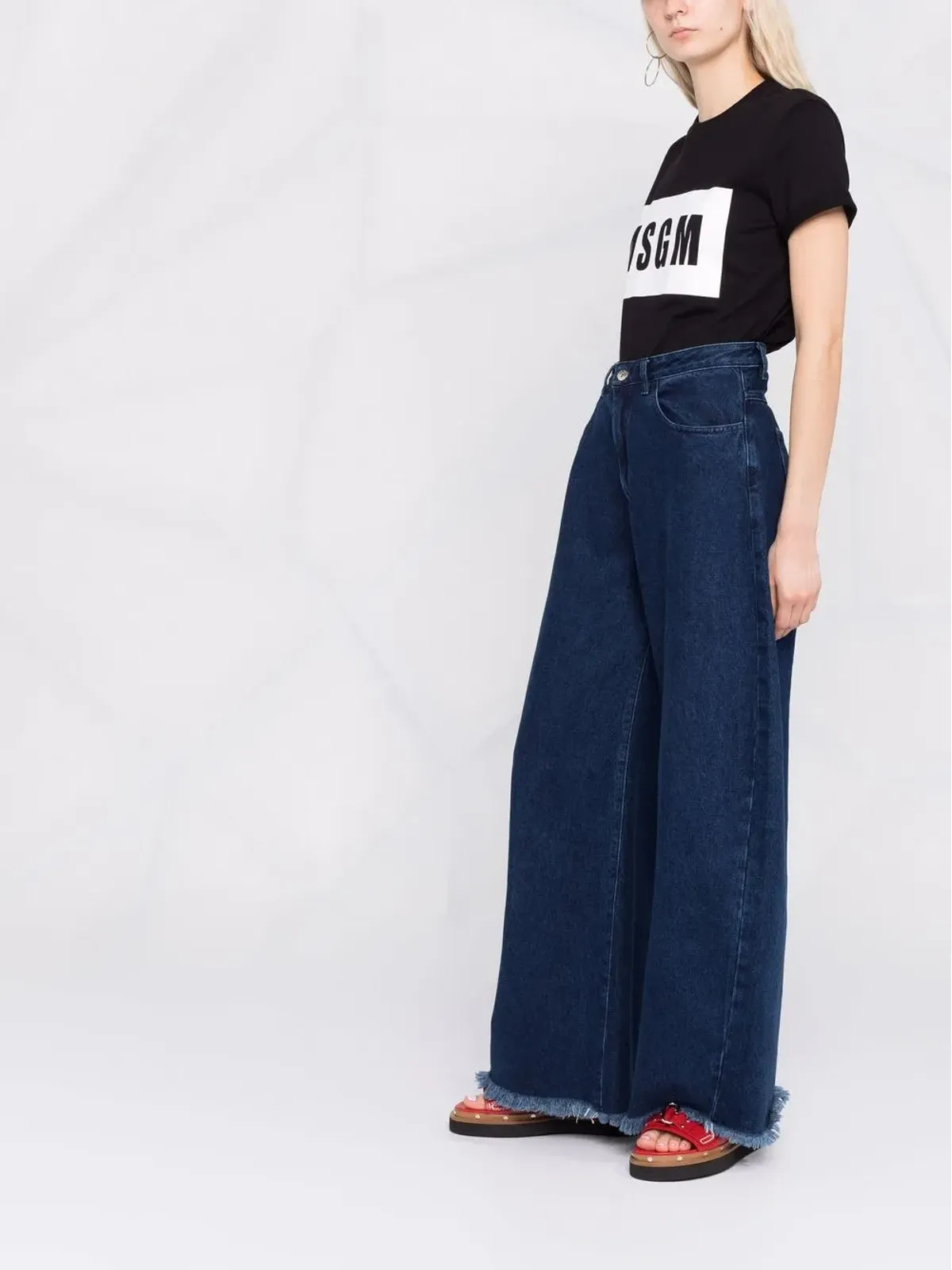 MSGM ロゴプリント コットン Tシャツ - 画像4