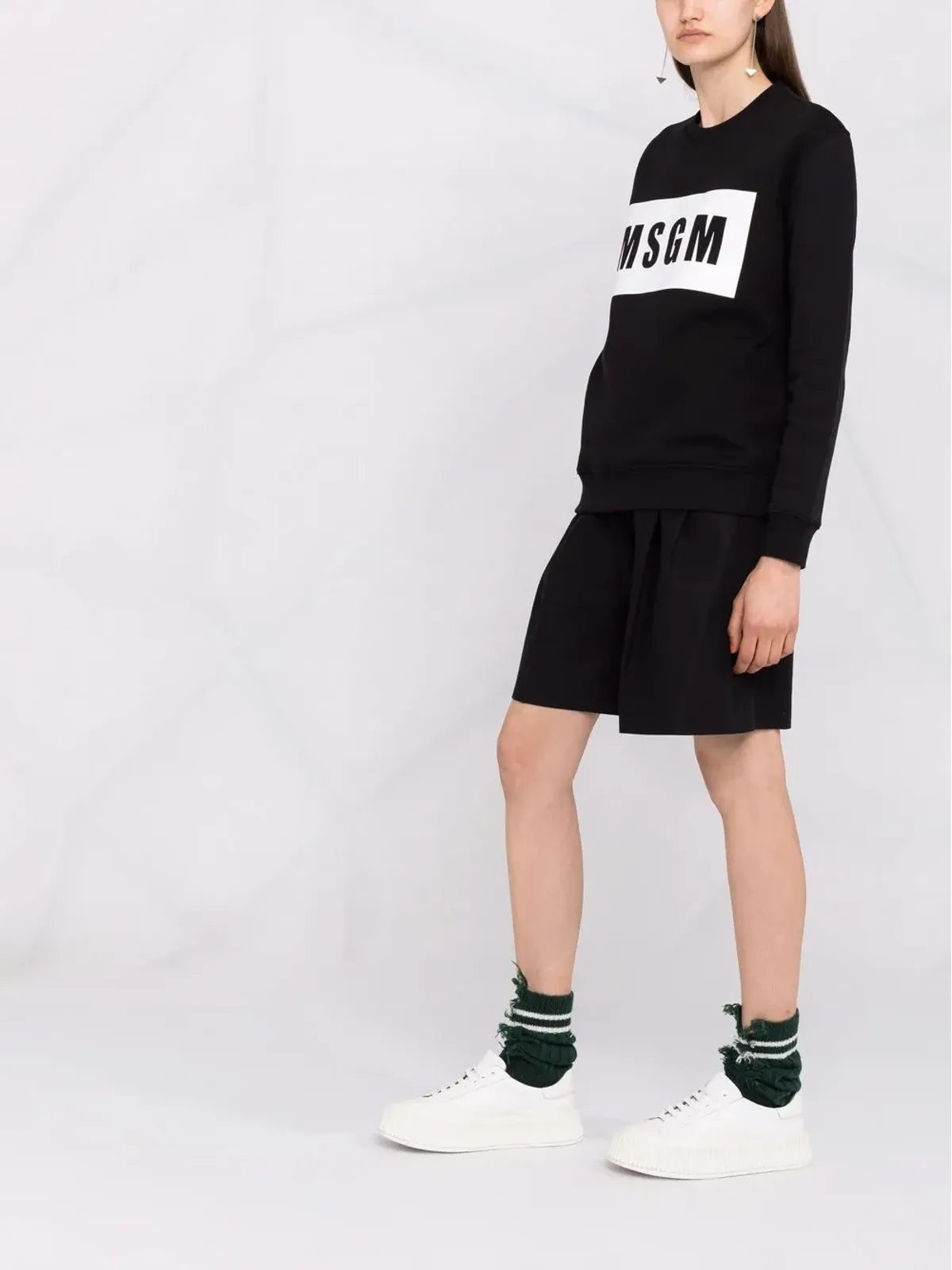 MSGM ロゴプリント コットンセーター - 画像4