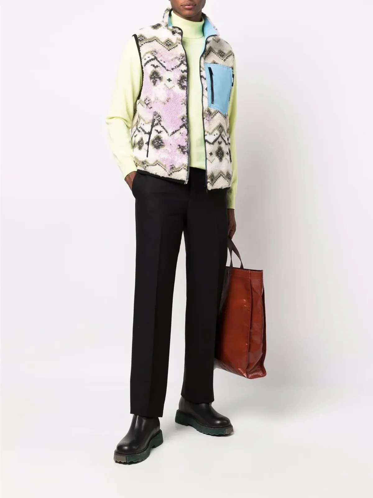 MSGM リバーシブルジップ付きジレ - 画像2