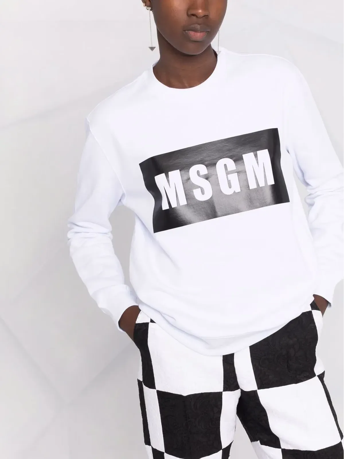 MSGM ロゴプリント クルーネック スウェット - 画像5