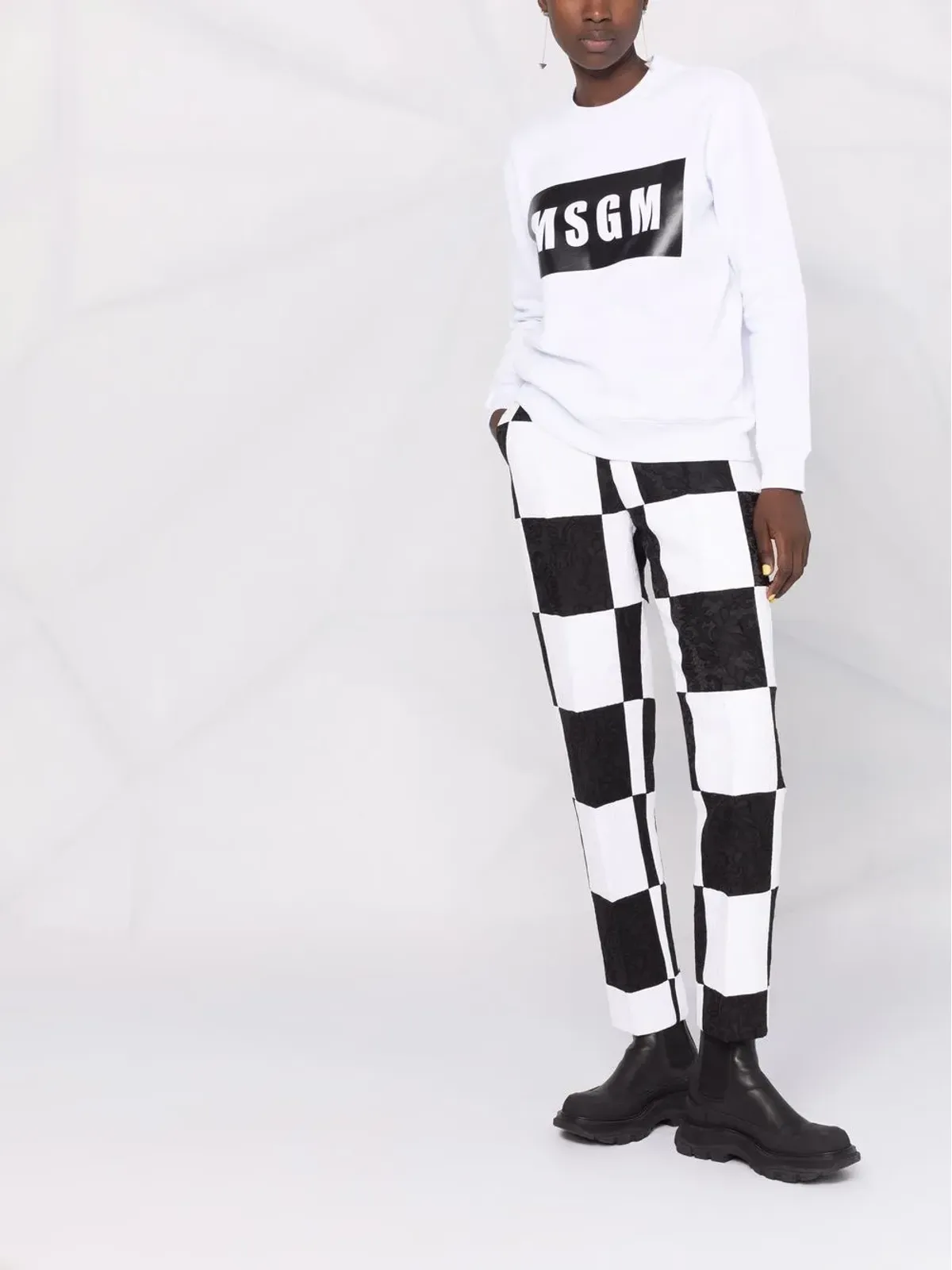 MSGM ロゴプリント クルーネック スウェット - 画像2