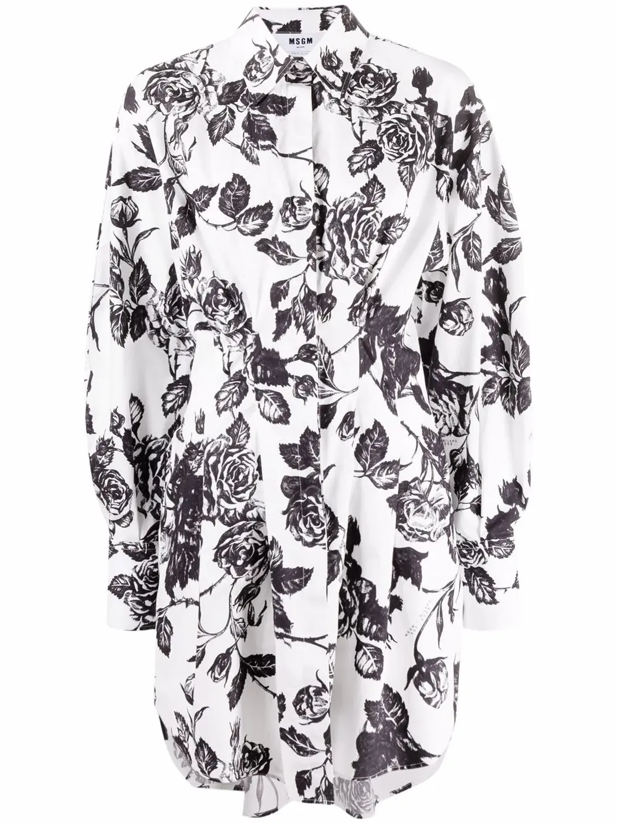 MSGM 花柄シフトシャツドレス - 画像1