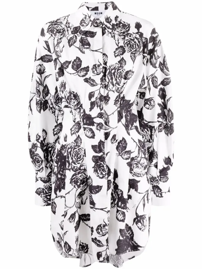 MSGM MSGM 花柄シフトシャツドレスの商品画像