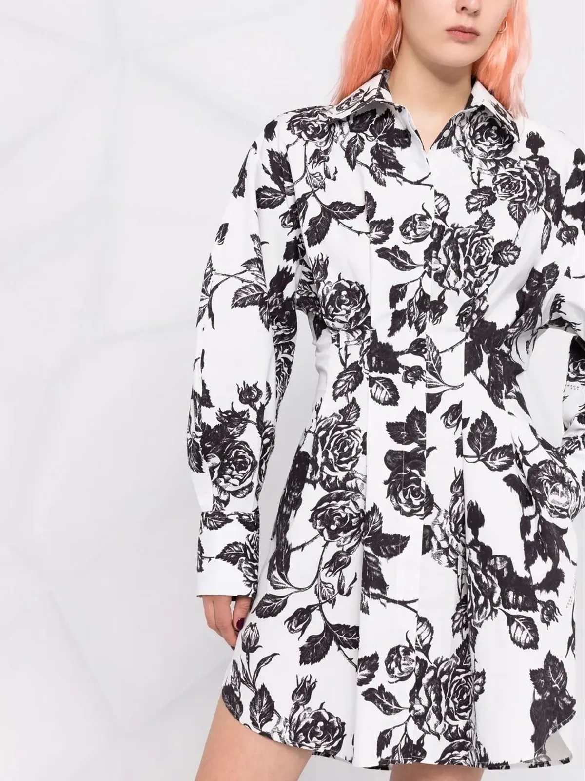 MSGM 花柄シフトシャツドレス - 画像5