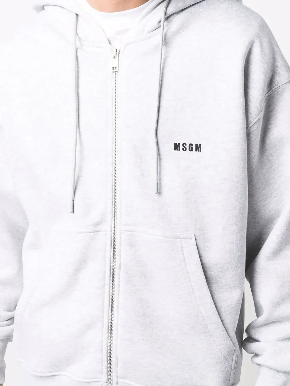 MSGM ロゴプリント ドローストリングフーディ - 画像5