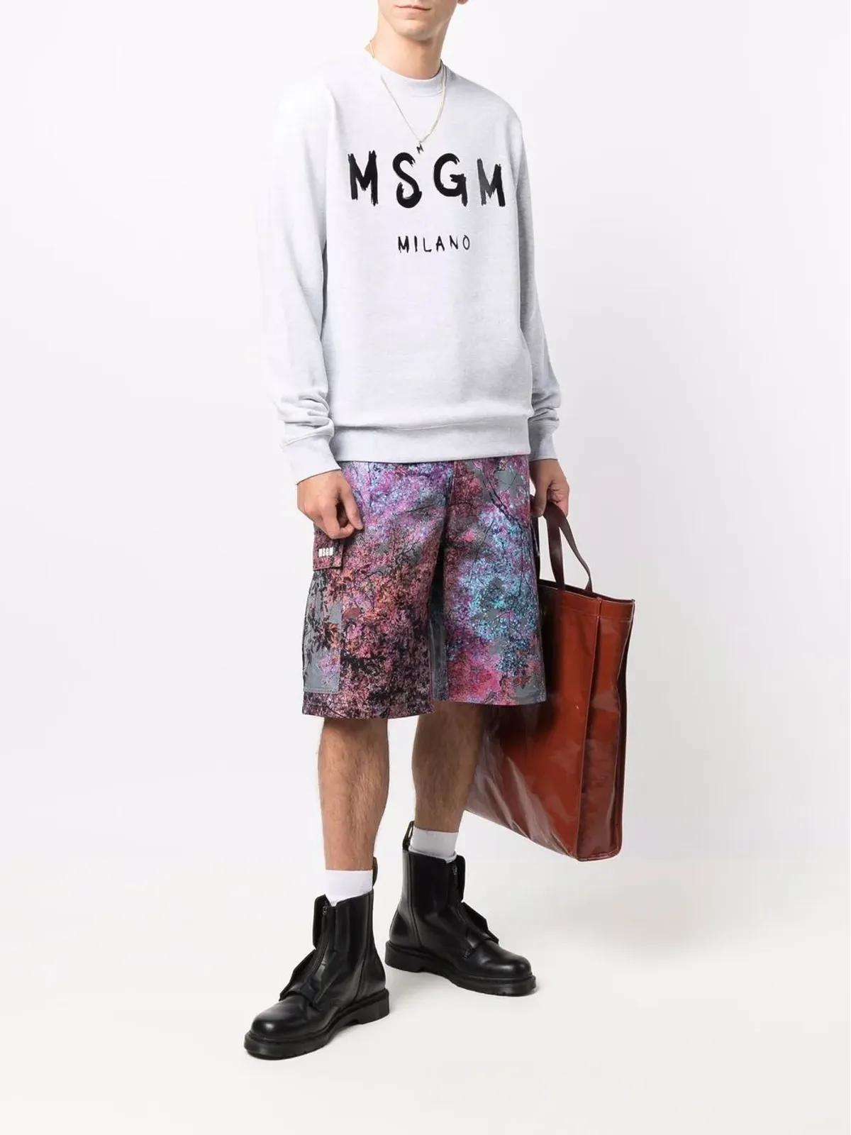 MSGM ロゴプリント クルーネック スウェットシャツ - 画像2