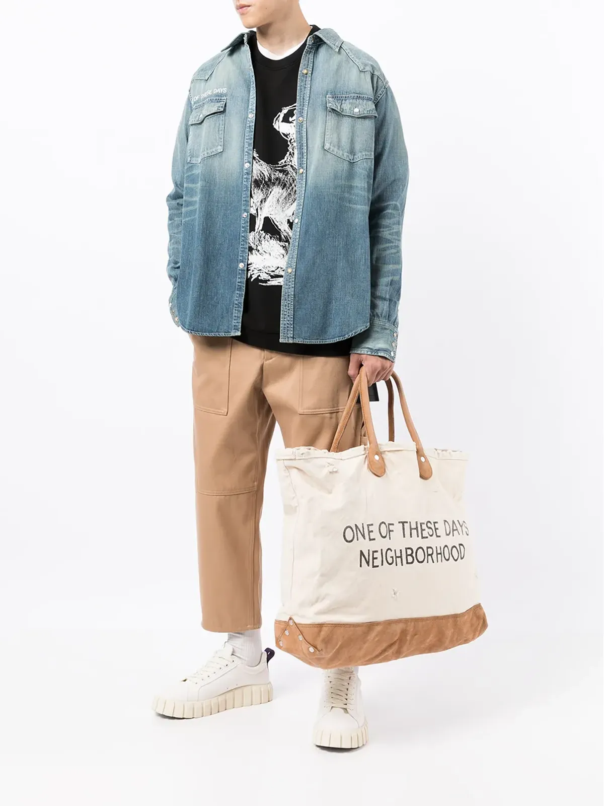 Neighborhood グラフィックプリントキャンバストート - 画像2