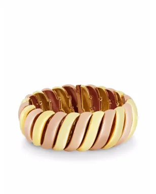 Pragnell Vintage 14kt イエローゴールドとローズゴールド コンテンポラリーS字リンク ブレスレット - サムネイル1