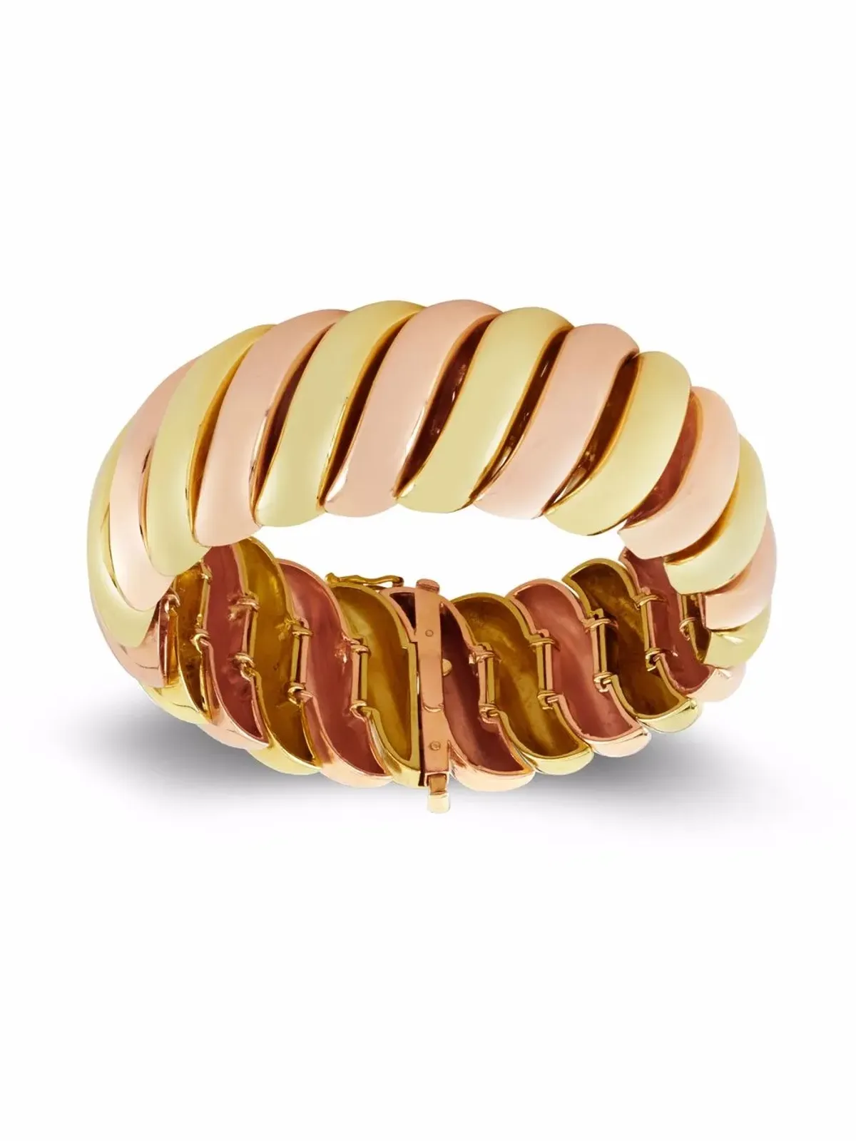 Pragnell Vintage 14kt イエローゴールドとローズゴールド コンテンポラリーS字リンク ブレスレット - 画像2