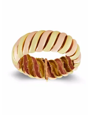 Pragnell Vintage 14kt イエローゴールドとローズゴールド コンテンポラリーS字リンク ブレスレット - サムネイル2