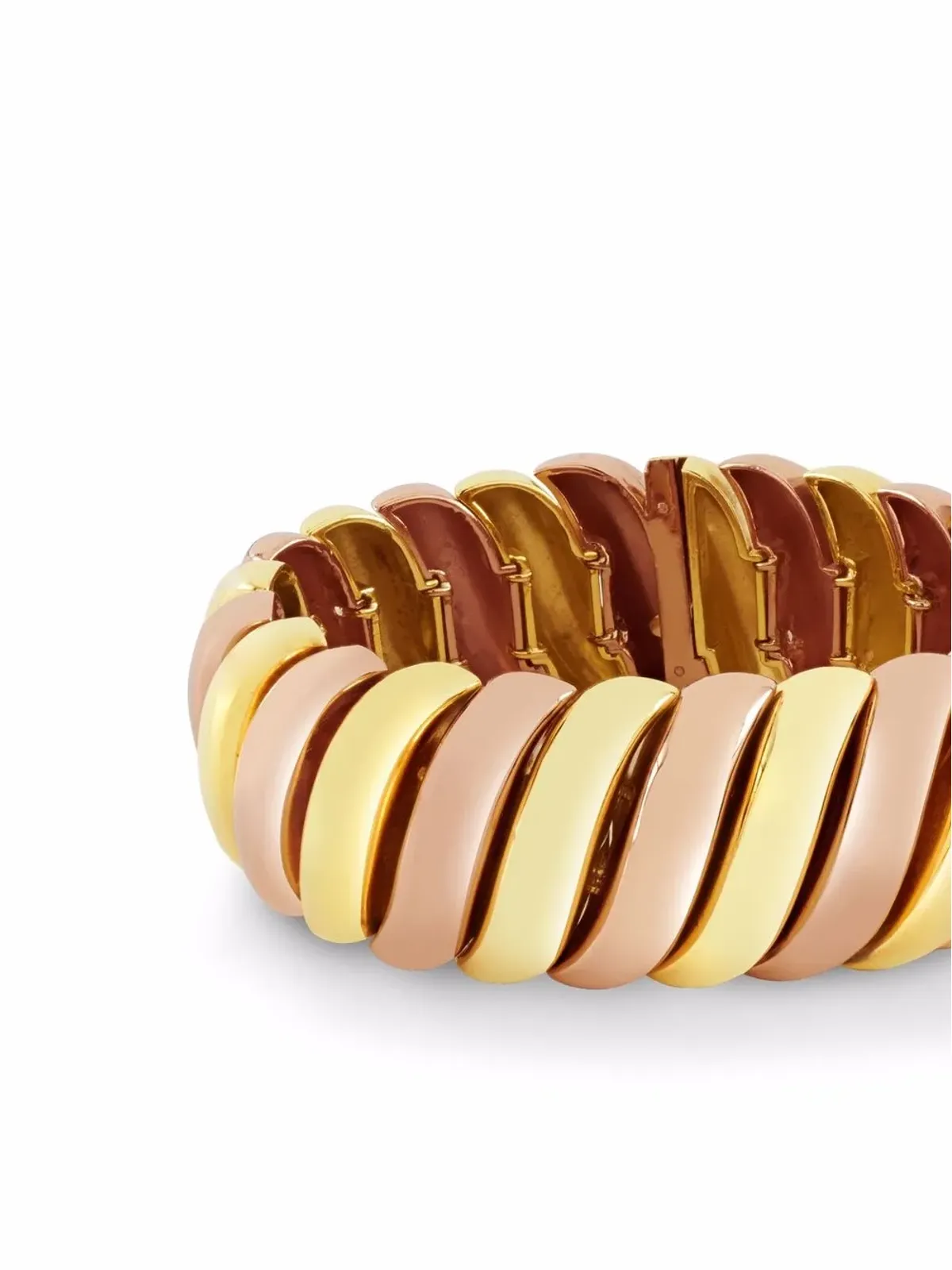 Pragnell Vintage 14kt イエローゴールドとローズゴールド コンテンポラリーS字リンク ブレスレット - 画像3