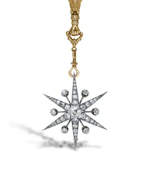 Pragnell Vintage 1837-1901 18kt イエローゴールド ヴィクトリアン スター ロング ペンダント ダイヤモンド ネックレス - サムネイル2