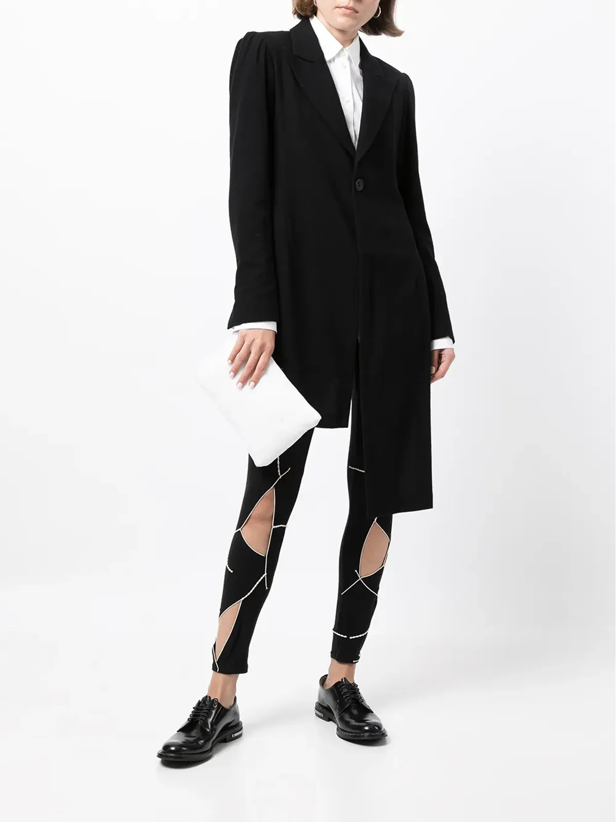 Yohji Yamamoto ロゴウェストカットアウトレギンス - 画像2