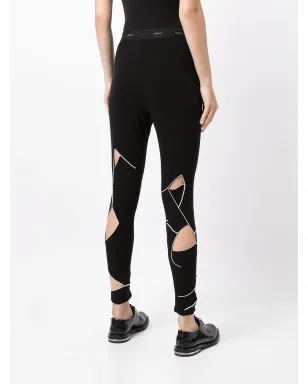 Yohji Yamamoto ロゴウェストカットアウトレギンス - サムネイル4