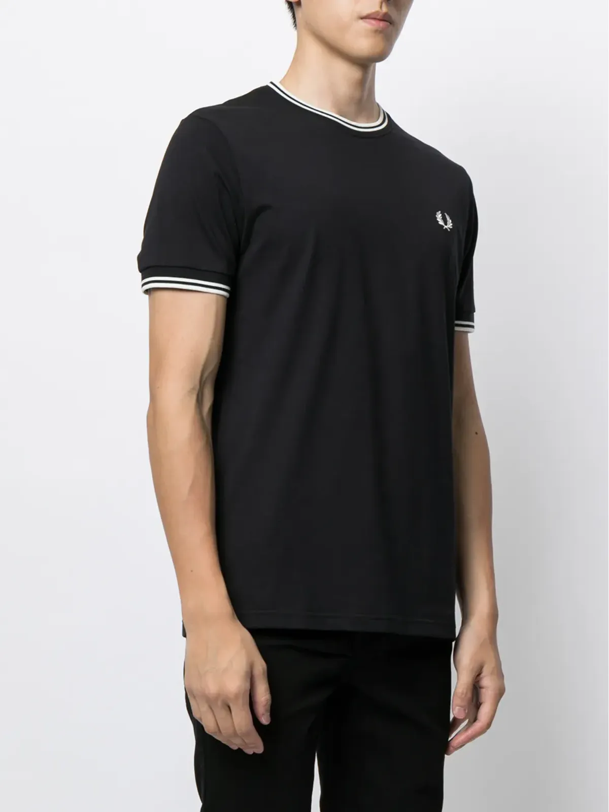 Fred Perry ロゴ刺繍コットンTシャツ - 画像3