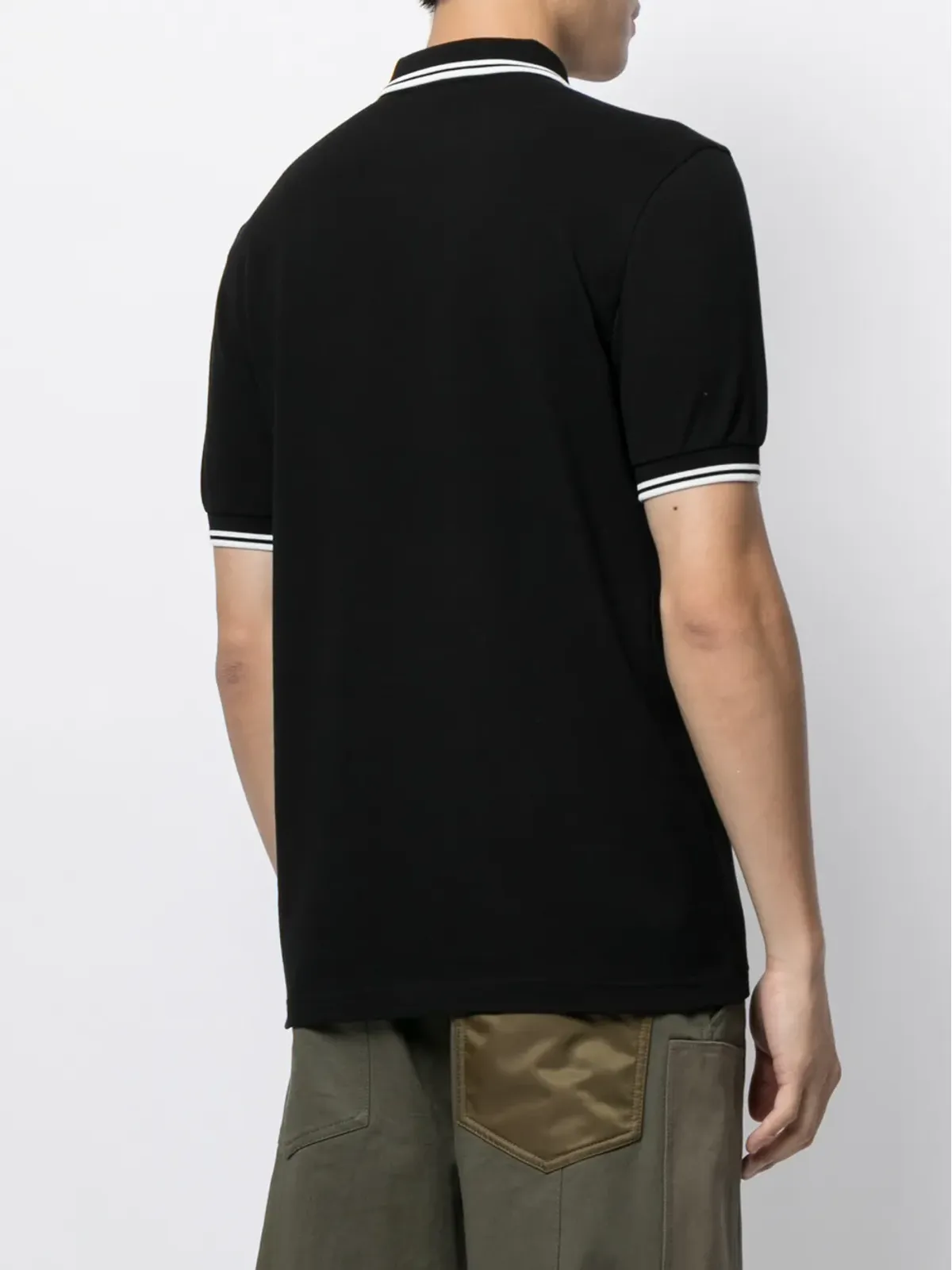 Fred Perry ツインティップド コットン ポロシャツ ブラック - 画像4