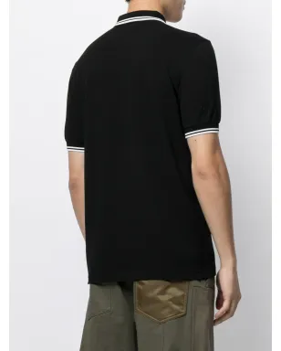 Fred Perry ツインティップド コットン ポロシャツ ブラック - サムネイル4