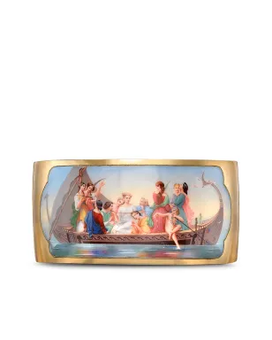 Pragnell Vintage 1837-1901 18kt yellow gold Victorian Roman Revival enamel bangle - サムネイル1