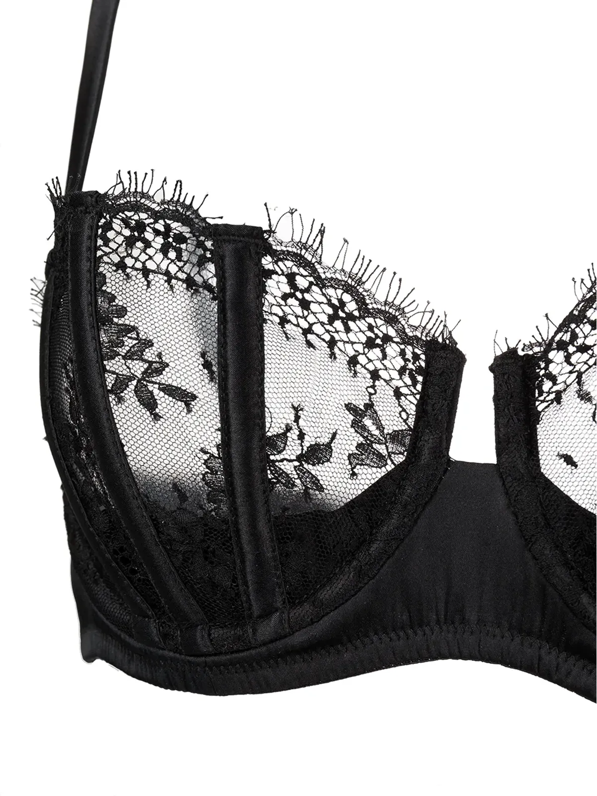 Fleur Du Mal Frankie レースボーン バルコネットブラ - ブラック - 画像3